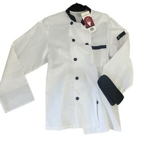 NWT Chef unisex button front restaurant kitchen uniform size s